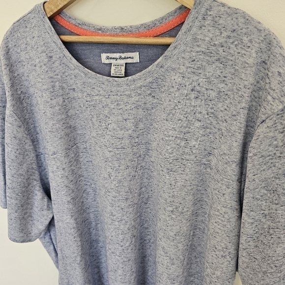 Tommy Bahama Marled Light Blue Crew Neck Short Sleeve Shirt Size 2XLB - Picture 7 of 10